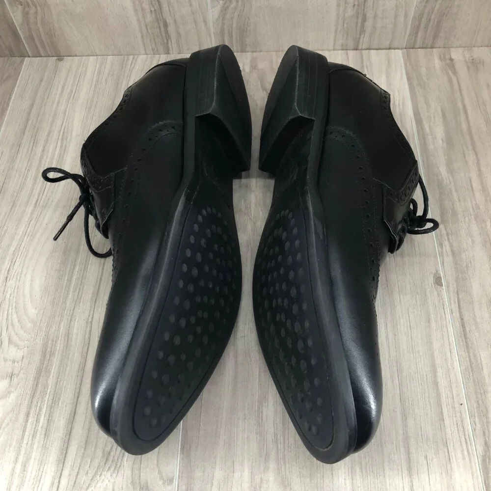 Stacy Adams Shoes Mens 11.5M Black Leather Wingtip Lace Up Derby Oxfords